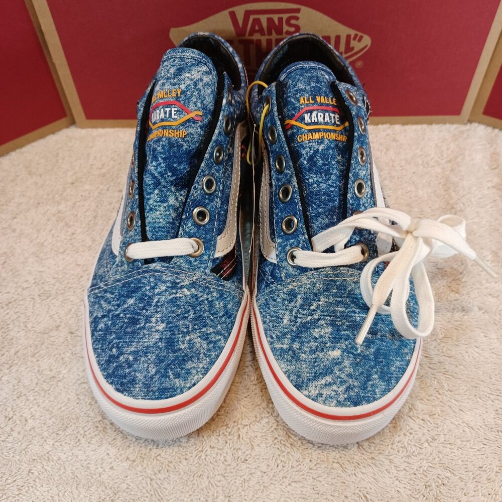 Vans X Men's 4.5/Women's 6 Cobra Kai Old Skool Denim Blue/White VN0A3WKT6GL - Picture 7 of 12